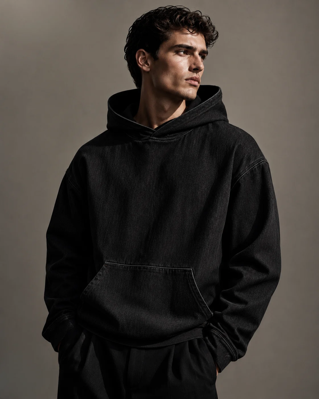 Denim Hoodie • black
